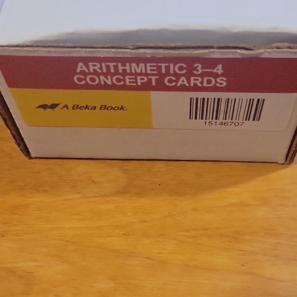A Beka rithmetic 3-4 Concept Cards Homeschool